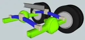 SG sensor on parabolic rear axle suspension